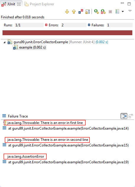 JUnit ErrorCollector