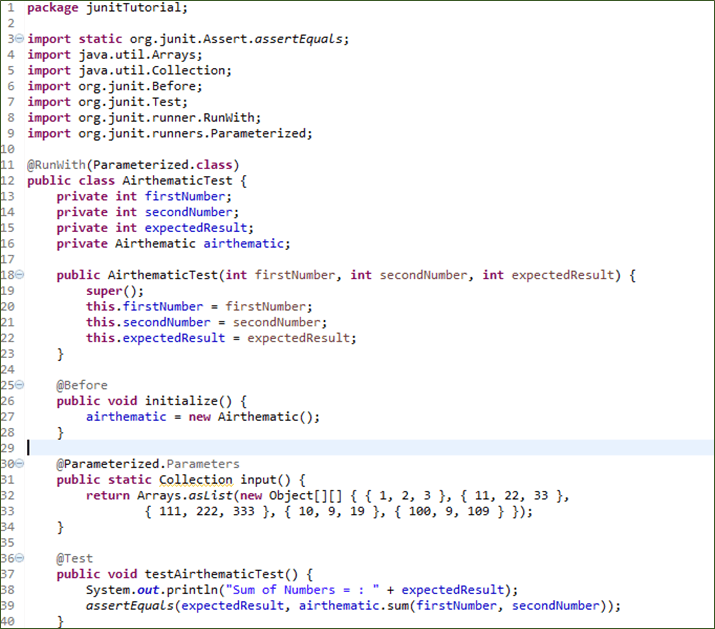 JUnit Parameterized Test